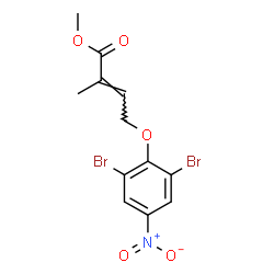 ChemSpider 2D Image | Methyl (2E)-4-(2,6-dibromo-4-nitrophenoxy)-2-methyl-2-butenoate | C12H11Br2NO5