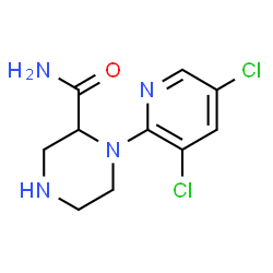 ChemSpider 2D Image | 1-(3,5-Dichloro-2-pyridinyl)-2-piperazinecarboxamide | C10H12Cl2N4O