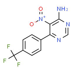ChemSpider 2D Image | 5-Nitro-6-[4-(trifluoromethyl)phenyl]-4-pyrimidinamine | C11H7F3N4O2