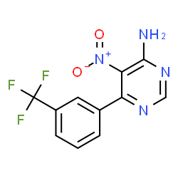 ChemSpider 2D Image | 5-Nitro-6-[3-(trifluoromethyl)phenyl]-4-pyrimidinamine | C11H7F3N4O2