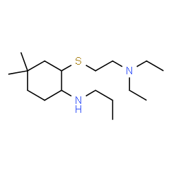 ChemSpider 2D Image | 2-{[2-(Diethylamino)ethyl]sulfanyl}-4,4-dimethyl-N-propylcyclohexanamine | C17H36N2S
