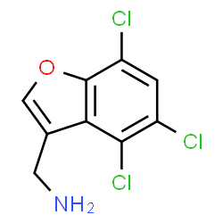ChemSpider 2D Image | 1-(4,5,7-Trichloro-1-benzofuran-3-yl)methanamine | C9H6Cl3NO