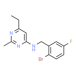 ChemSpider 2D Image | N-(2-Bromo-5-fluorobenzyl)-6-ethyl-2-methyl-4-pyrimidinamine | C14H15BrFN3