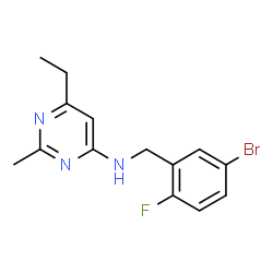 ChemSpider 2D Image | N-(5-Bromo-2-fluorobenzyl)-6-ethyl-2-methyl-4-pyrimidinamine | C14H15BrFN3