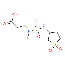 ChemSpider 2D Image | N-[(1,1-Dioxidotetrahydro-3-thiophenyl)sulfamoyl]-N-methyl-beta-alanine | C8H16N2O6S2
