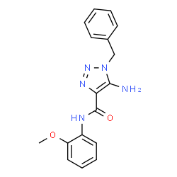 ChemSpider 2D Image | 5-Amino-1-benzyl-N-(2-methoxyphenyl)-1H-1,2,3-triazole-4-carboxamide | C17H17N5O2