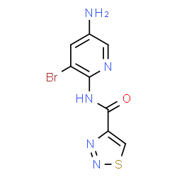 ChemSpider 2D Image | N-(5-Amino-3-bromo-2-pyridinyl)-1,2,3-thiadiazole-4-carboxamide | C8H6BrN5OS