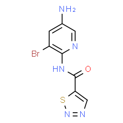 ChemSpider 2D Image | N-(5-Amino-3-bromo-2-pyridinyl)-1,2,3-thiadiazole-5-carboxamide | C8H6BrN5OS