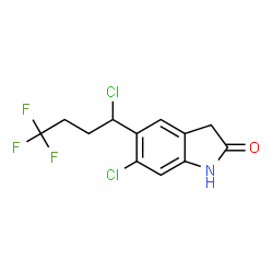 ChemSpider 2D Image | 6-Chloro-5-(1-chloro-4,4,4-trifluorobutyl)-1,3-dihydro-2H-indol-2-one | C12H10Cl2F3NO