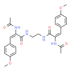 ChemSpider 2D Image | (2E,2'E)-N,N'-1,2-Ethanediylbis[2-acetamido-3-(4-methoxyphenyl)acrylamide] | C26H30N4O6