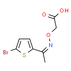 ChemSpider 2D Image | ({(Z)-[1-(5-Bromo-2-thienyl)ethylidene]amino}oxy)acetic acid | C8H8BrNO3S