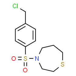 ChemSpider 2D Image | 4-{[4-(Chloromethyl)phenyl]sulfonyl}-1,4-thiazepane | C12H16ClNO2S2