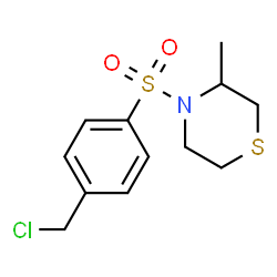 ChemSpider 2D Image | 4-{[4-(Chloromethyl)phenyl]sulfonyl}-3-methylthiomorpholine | C12H16ClNO2S2