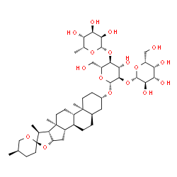 ChemSpider 2D Image | (3beta,5beta,25R)-Spirostan-3-yl 6-deoxy-beta-D-gulopyranosyl-(1->4)-[beta-D-galactopyranosyl-(1->2)]-beta-D-glucopyranoside | C45H74O17