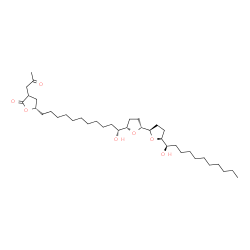 ChemSpider 2D Image | (5S)-5-[(11R)-11-Hydroxy-11-{(2R,2'R,5S,5'S)-5'-[(1R)-1-hydroxyundecyl]octahydro-2,2'-bifuran-5-yl}undecyl]-3-(2-oxopropyl)dihydro-2(3H)-furanone | C37H66O7