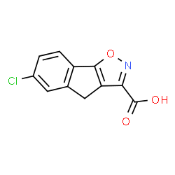 ChemSpider 2D Image | 6-Chloro-4H-indeno[2,1-d][1,2]oxazole-3-carboxylic acid | C11H6ClNO3