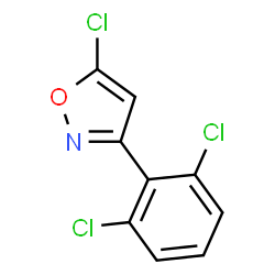 ChemSpider 2D Image | 5-Chloro-3-(2,6-dichlorophenyl)-1,2-oxazole | C9H4Cl3NO