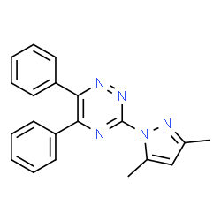 ChemSpider 2D Image | 3-(3,5-Dimethyl-1H-pyrazol-1-yl)-5,6-diphenyl-1,2,4-triazine | C20H17N5
