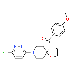 ChemSpider 2D Image | [8-(6-Chloro-3-pyridazinyl)-1-oxa-4,8-diazaspiro[4.5]dec-4-yl](4-methoxyphenyl)methanone | C19H21ClN4O3