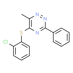 ChemSpider 2D Image | 5-[(2-Chlorophenyl)sulfanyl]-6-methyl-3-phenyl-1,2,4-triazine | C16H12ClN3S