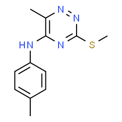 ChemSpider 2D Image | 6-Methyl-N-(4-methylphenyl)-3-(methylsulfanyl)-1,2,4-triazin-5-amine | C12H14N4S