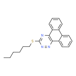 ChemSpider 2D Image | 3-(Hexylsulfanyl)phenanthro[9,10-e][1,2,4]triazine | C21H21N3S