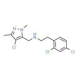 ChemSpider 2D Image | N-[(4-Chloro-1,3-dimethyl-1H-pyrazol-5-yl)methyl]-2-(2,4-dichlorophenyl)ethanamine | C14H16Cl3N3