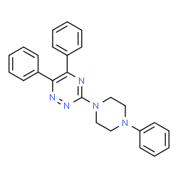 ChemSpider 2D Image | 5,6-diphenyl-3-(4-phenylpiperazino)-1,2,4-triazine | C25H23N5