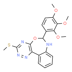 ChemSpider 2D Image | 3-(Methylsulfanyl)-6-(2,3,4-trimethoxyphenyl)-6,7-dihydro[1,2,4]triazino[5,6-d][3,1]benzoxazepine | C20H20N4O4S