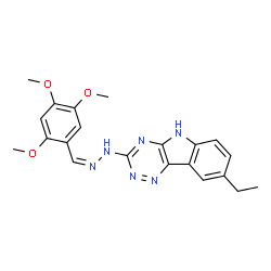 ChemSpider 2D Image | 8-Ethyl-3-[(2Z)-2-(2,4,5-trimethoxybenzylidene)hydrazino]-5H-[1,2,4]triazino[5,6-b]indole | C21H22N6O3