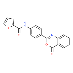 ChemSpider 2D Image | N-[4-(4-Oxo-4H-3,1-benzoxazin-2-yl)phenyl]-2-furamide | C19H12N2O4