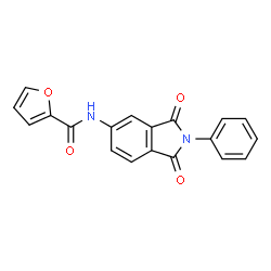 ChemSpider 2D Image | N-(1,3-Dioxo-2-phenyl-2,3-dihydro-1H-isoindol-5-yl)-2-furamide | C19H12N2O4