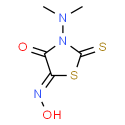 ChemSpider 2D Image | (5Z)-3-(Dimethylamino)-5-(hydroxyimino)-2-thioxo-1,3-thiazolidin-4-one | C5H7N3O2S2