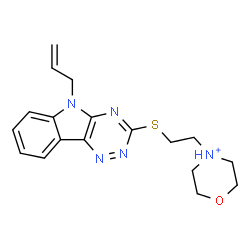 ChemSpider 2D Image | 4-{2-[(5-Allyl-5H-[1,2,4]triazino[5,6-b]indol-3-yl)sulfanyl]ethyl}morpholin-4-ium | C18H22N5OS