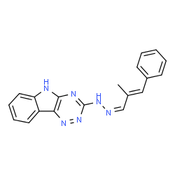 ChemSpider 2D Image | 3-{(2Z)-2-[(2E)-2-Methyl-3-phenyl-2-propen-1-ylidene]hydrazino}-5H-[1,2,4]triazino[5,6-b]indole | C19H16N6