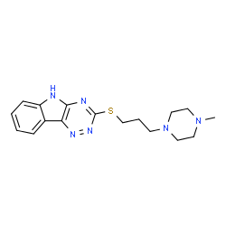 ChemSpider 2D Image | 3-{[3-(4-Methyl-1-piperazinyl)propyl]sulfanyl}-5H-[1,2,4]triazino[5,6-b]indole | C17H22N6S