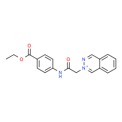 ChemSpider 2D Image | 2-(2-{[4-(Ethoxycarbonyl)phenyl]amino}-2-oxoethyl)phthalazin-2-ium | C19H18N3O3