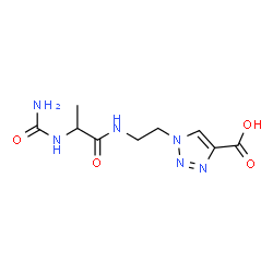 ChemSpider 2D Image | 1-{2-[(N-Carbamoylalanyl)amino]ethyl}-1H-1,2,3-triazole-4-carboxylic acid | C9H14N6O4