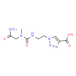 ChemSpider 2D Image | 1-(2-{[(2-Amino-2-oxoethyl)(methyl)carbamoyl]amino}ethyl)-1H-1,2,3-triazole-4-carboxylic acid | C9H14N6O4