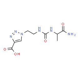 ChemSpider 2D Image | 1-(2-{[(1-Amino-1-oxo-2-propanyl)carbamoyl]amino}ethyl)-1H-1,2,3-triazole-4-carboxylic acid | C9H14N6O4