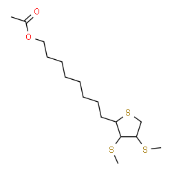 ChemSpider 2D Image | 2-(8-Acetoxyoctyl)-3,4-di(methylthio)thiolane | C16H30O2S3
