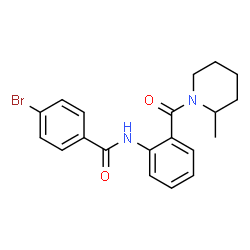 ChemSpider 2D Image | 4-Bromo-N-{2-[(2-methyl-1-piperidinyl)carbonyl]phenyl}benzamide | C20H21BrN2O2