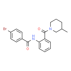 ChemSpider 2D Image | 4-Bromo-N-(2-[(3-methyl-1-piperidinyl)carbonyl]phenyl)benzamide | C20H21BrN2O2