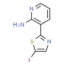 ChemSpider 2D Image | 3-(5-Iodo-1,3-thiazol-2-yl)-2-pyridinamine | C8H6IN3S