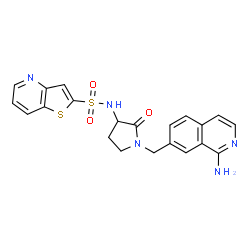 ChemSpider 2D Image | N-{1-[(1-Amino-7-isoquinolinyl)methyl]-2-oxo-3-pyrrolidinyl}thieno[3,2-b]pyridine-2-sulfonamide | C21H19N5O3S2