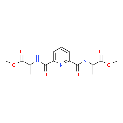 ChemSpider 2D Image | Dimethyl 2,2'-[2,6-pyridinediylbis(carbonylimino)]dipropanoate | C15H19N3O6