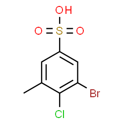 ChemSpider 2D Image | 3-Bromo-4-chloro-5-methylbenzenesulfonic acid | C7H6BrClO3S