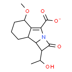 ChemSpider 2D Image | 1-(1-Hydroxyethyl)-5-methoxy-2-oxo-1,2,5,6,7,8,8a,8b-octahydroazeto[2,1-a]isoindole-4-carboxylate | C14H18NO5