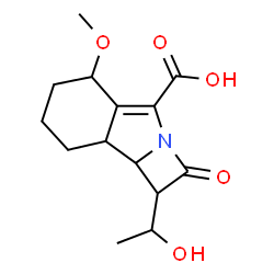 ChemSpider 2D Image | 1-(1-Hydroxyethyl)-5-methoxy-2-oxo-1,2,5,6,7,8,8a,8b-octahydroazeto[2,1-a]isoindole-4-carboxylic acid | C14H19NO5
