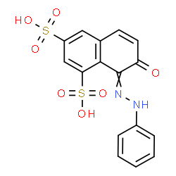 ChemSpider 2D Image | 7-Oxo-8-(phenylhydrazono)-7,8-dihydro-1,3-naphthalenedisulfonic acid | C16H12N2O7S2